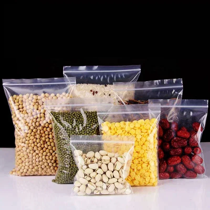 

100pcs Transparent Self Sealing Bag PE Food Clothing Sealing Plastic Packaging Bags Tea Foodstuff Moisture Proof Subpackage Sack