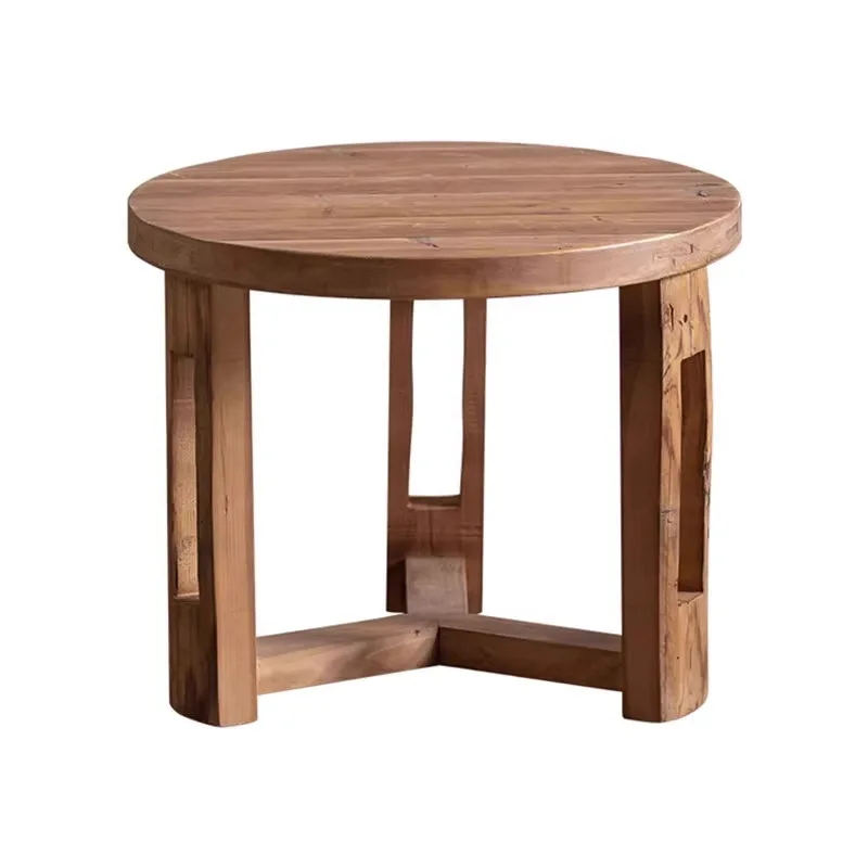 Outdoor leisure coffee table courtyard waterproof open-air garden designer model room edge few solid wood corner few bed and bre