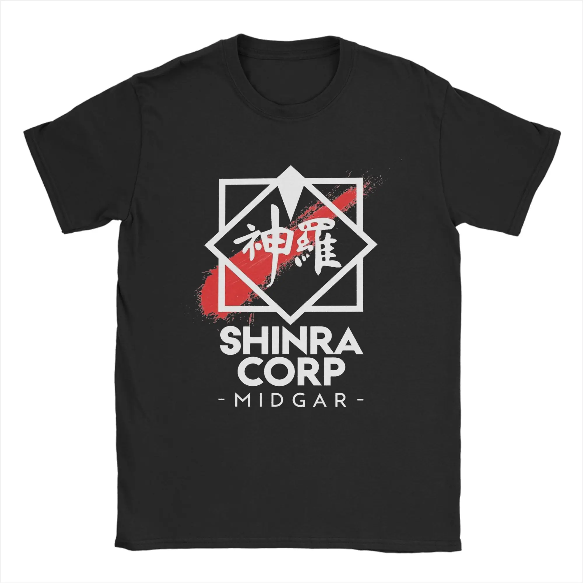 Shinra Corp  Midgar Finals Fantasys T-Shirt for Men Women  Vintage Cotton Tees Round Neck Short Sleeve T Shirt