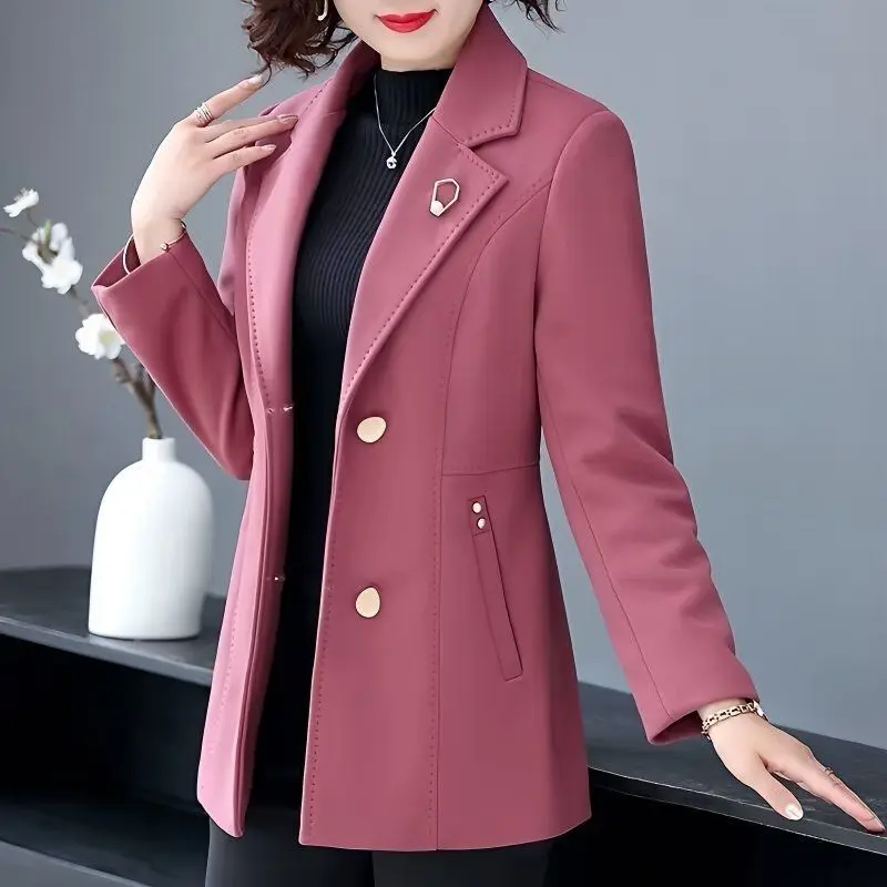 

Spring Fashion Short Jacket Women's 50 plus Middle-Aged Elegant Personality Top Quality Fabric Office Wear Chinese Style
