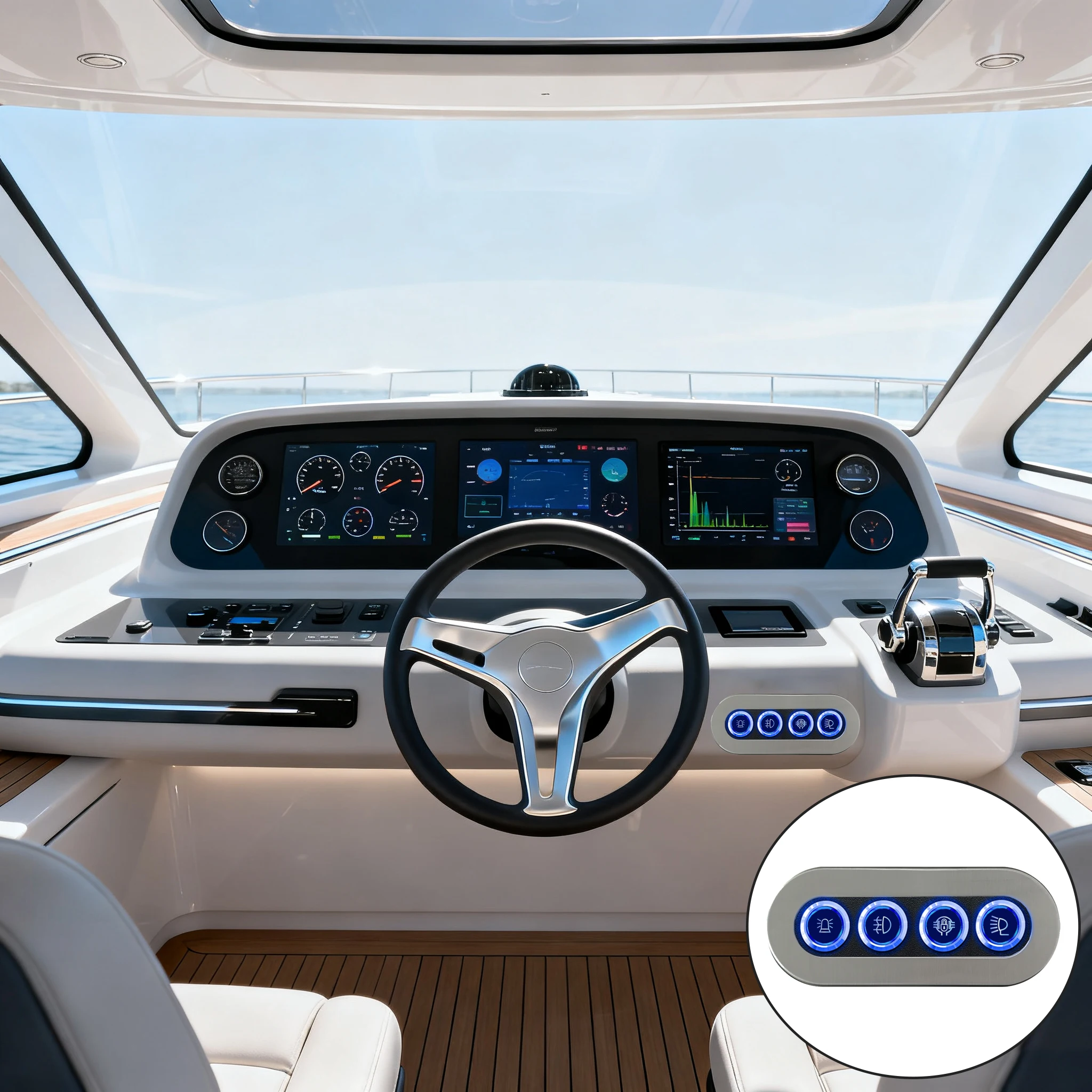 4 عصابة الفولاذ المقاوم للصدأ دفع مفاتيح لوحة الأزرق LED 12 فولت تيار مستمر ON OFF مفتاح بـزر دفع فيوز حامل ل مركبة بحرية سيارة RV شاحنة فان #6