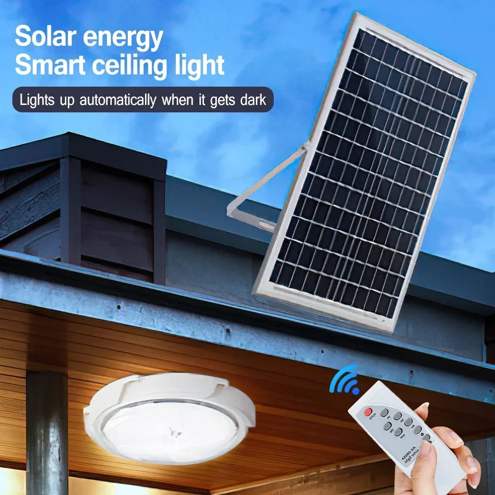 Solar LED Ceiling Light High Power Indoor Home Bedroom Lighting Wireless Solar Lamp For Room Decoration