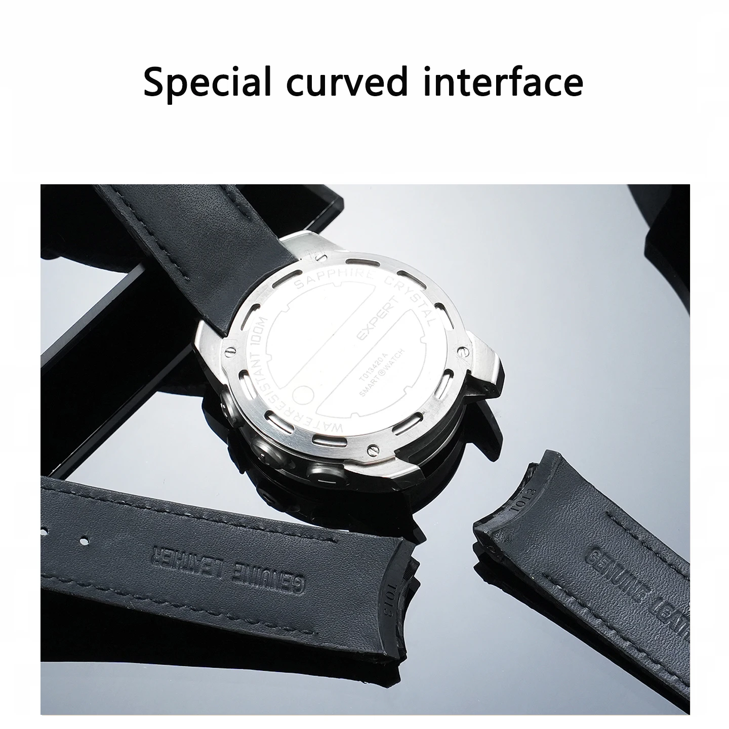 T013 Strap For Tissot 1853 Series Strap T013420A Series Curved End Carbon Fiber Pattern Leather watch band 21mm Men's Bracelet