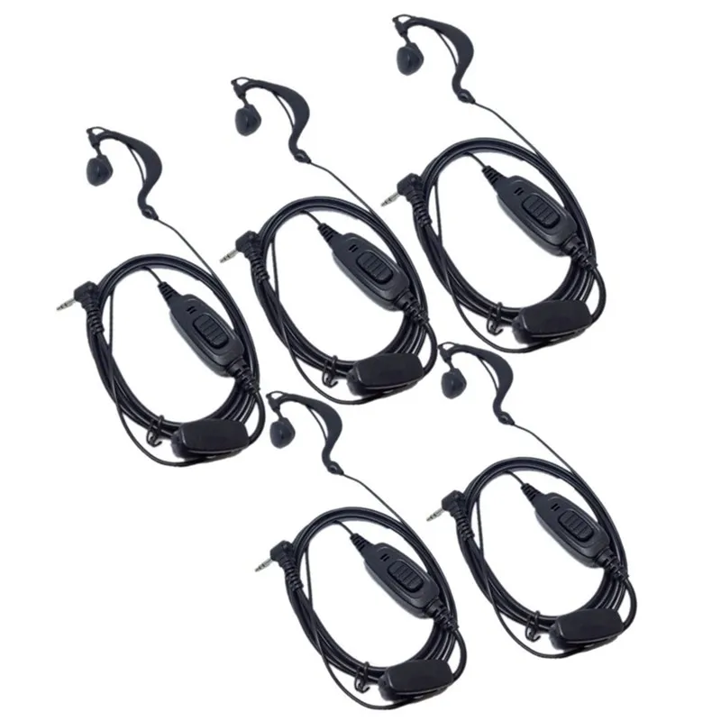 

G Shape Earhook Earpiece Headset, PTT and Mic for HYT Hytera, Two Way Radio,TC1688, TC310, TC-1688, TC-310, TC-320, Pack of 5Pcs