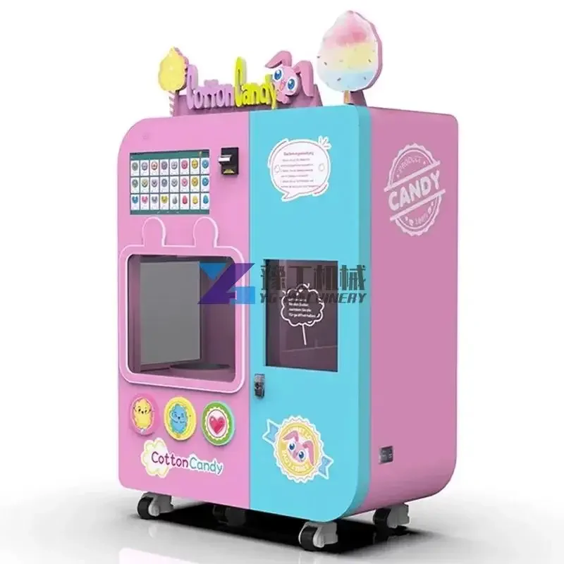 Candy Automatic Vending Machine Cotton Candy Machine Support Multi-language Commercial Flower Fully Automatic Sugar Cotton Metal