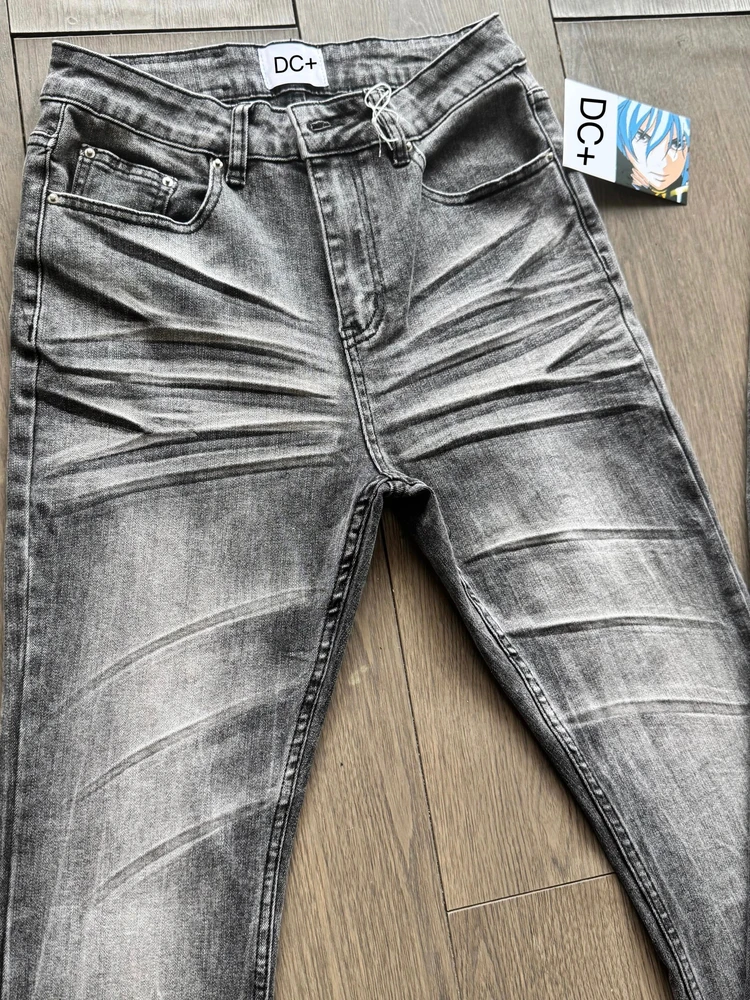 Jixuan アメリカンウォッシュドブラックカウ30 クリー - Men'S Fashion Grey Jeans のレビューと価格