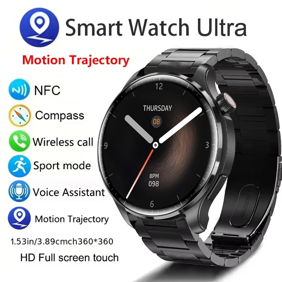 

New Smartwatch Men GPS Motion Trajectory HD Screen Watch GT 5 PRO Bluetooth Call NFC 1.53"Smart Watch Outdoor Sport Watch Women