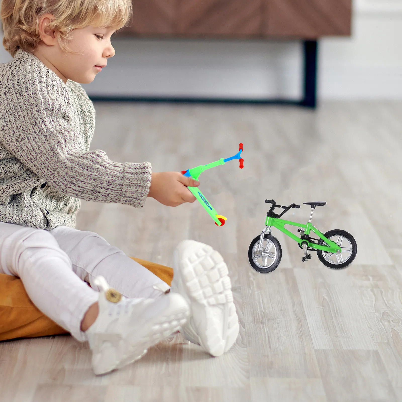 

1Set Finger Skateboard Mini Bike Folding Scooter Leisure Desk Game Finger Educational Gift Leisure Desk Game Toys