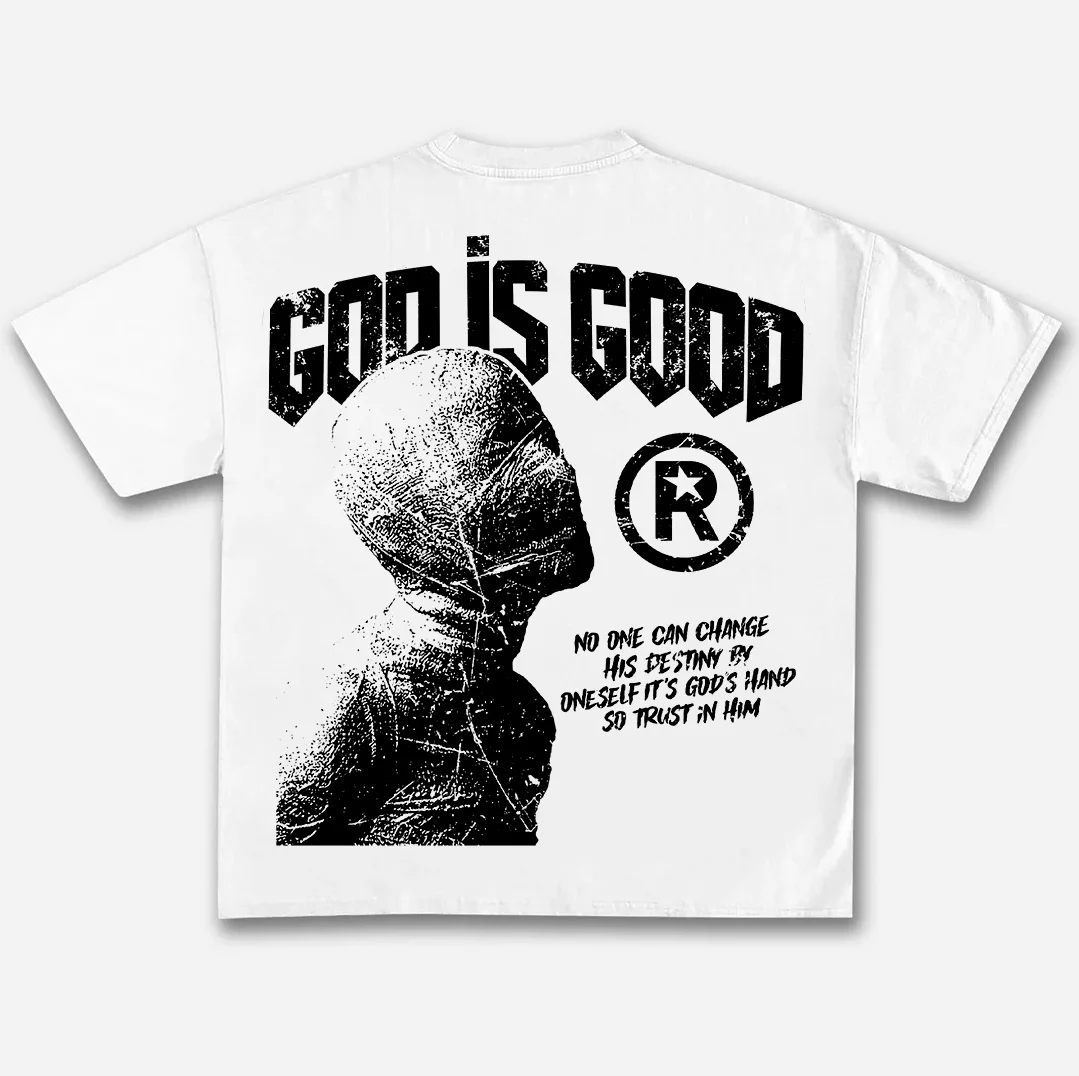 T-shirt unisexe à manches courtes avec motif God Is Good Vintage Destiny Mummy, style Hip Hop Rétro Street Y2K, vêtements décontractés tendance