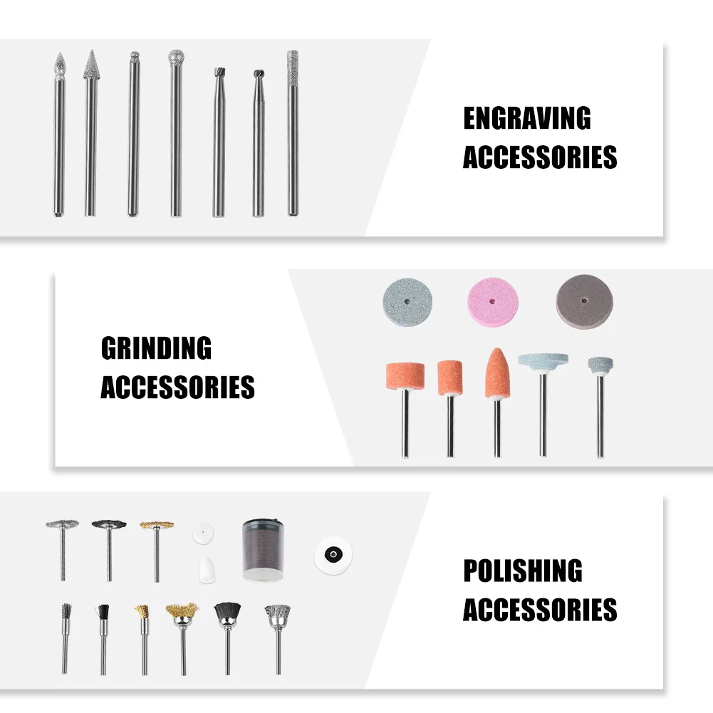 Multipurpose Rotary Grinding Bit Kit 216 Pcs 3mm Shank Abrasive Burr Set For Metal Wood Polishing And Edge Deburring Work