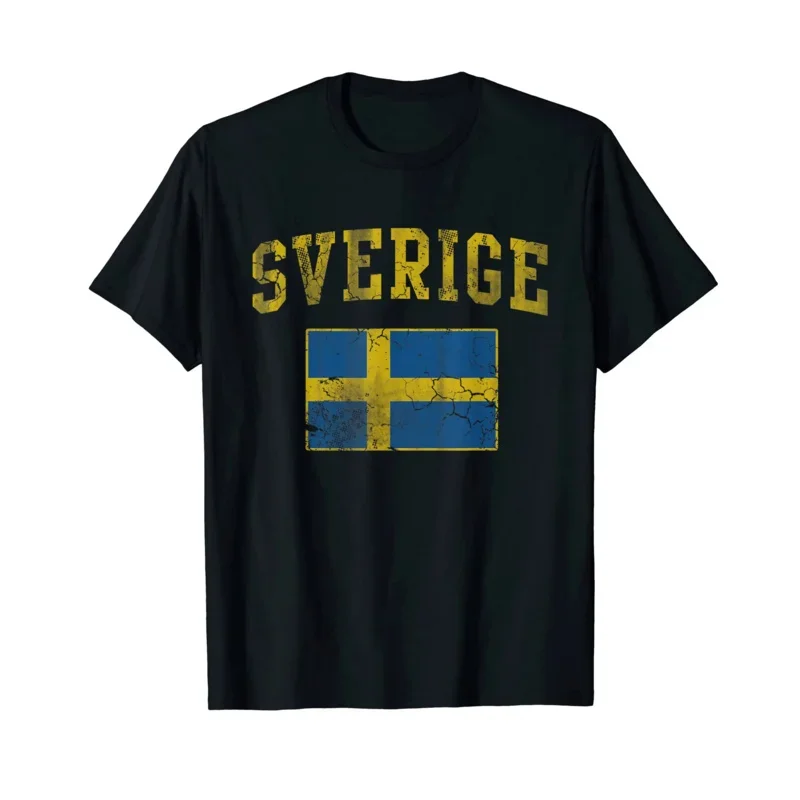 100% Cotton Vintage Sverige Sweden Flag Vintage Fade Men Women Kids T-Shirt MEN WOMEN UNISEX T Shirts Size S-6XL