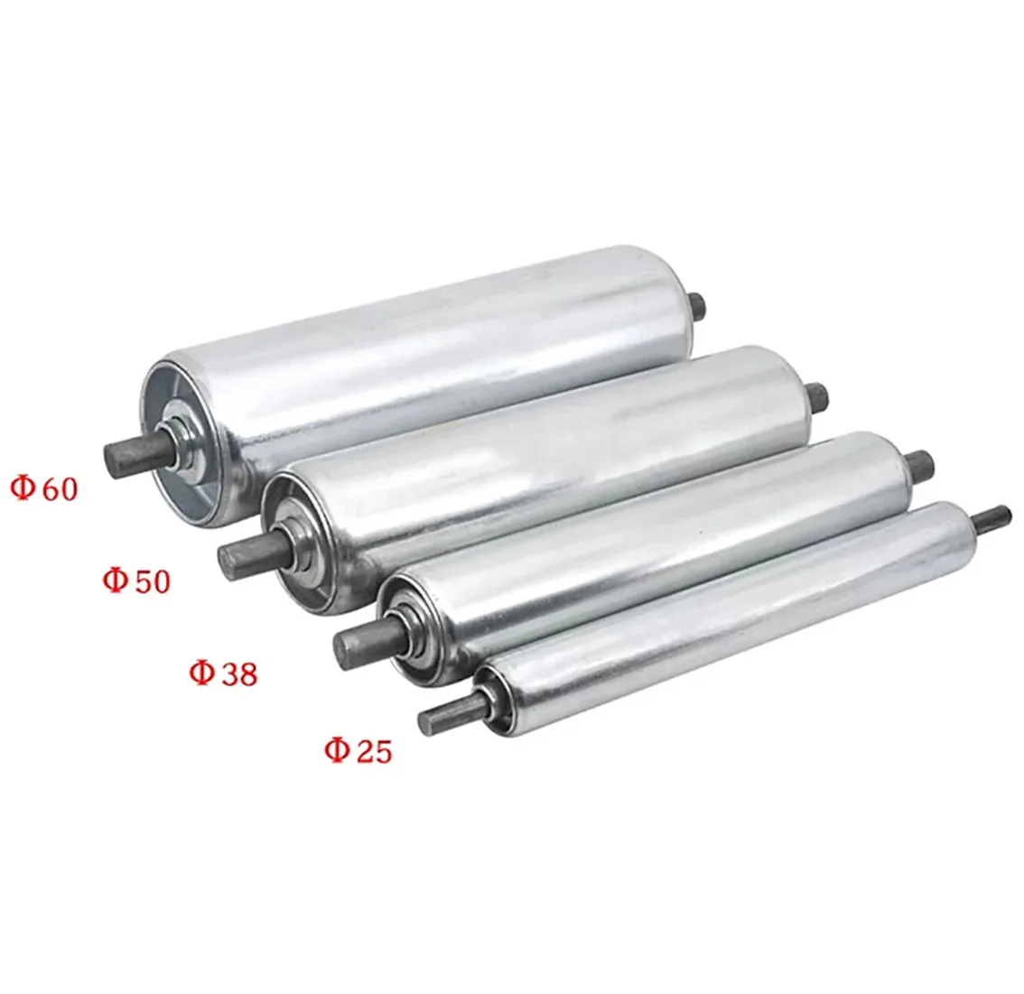 1Pcs Galvanized Gravity Roller Conveyor Dia 25mm 38mm 50mm 60mm Total Length 150 200 250 300 350 400 450 500mm