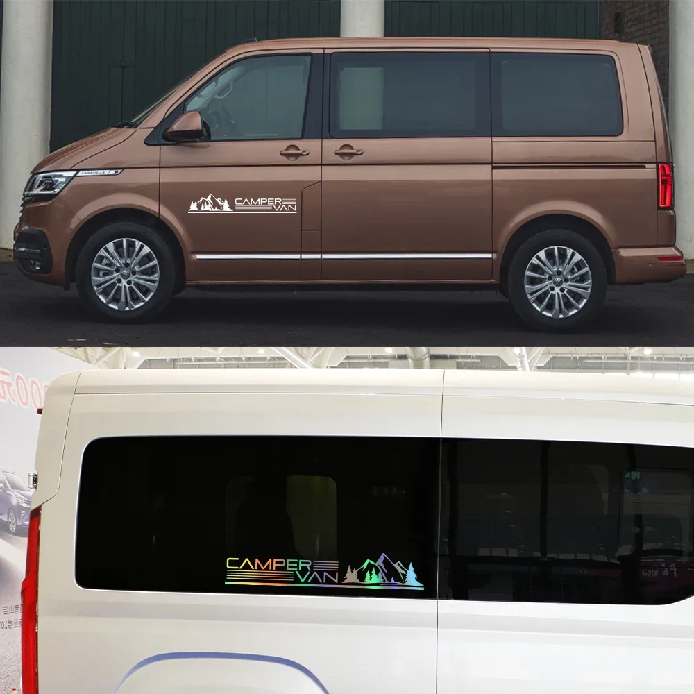 Car Camper Van Mountain Stripes Sticker for VW Transporter Touran Caddy Ford Transit Fiat Ducato Reanult Trafic Citroen Berlingo view 4