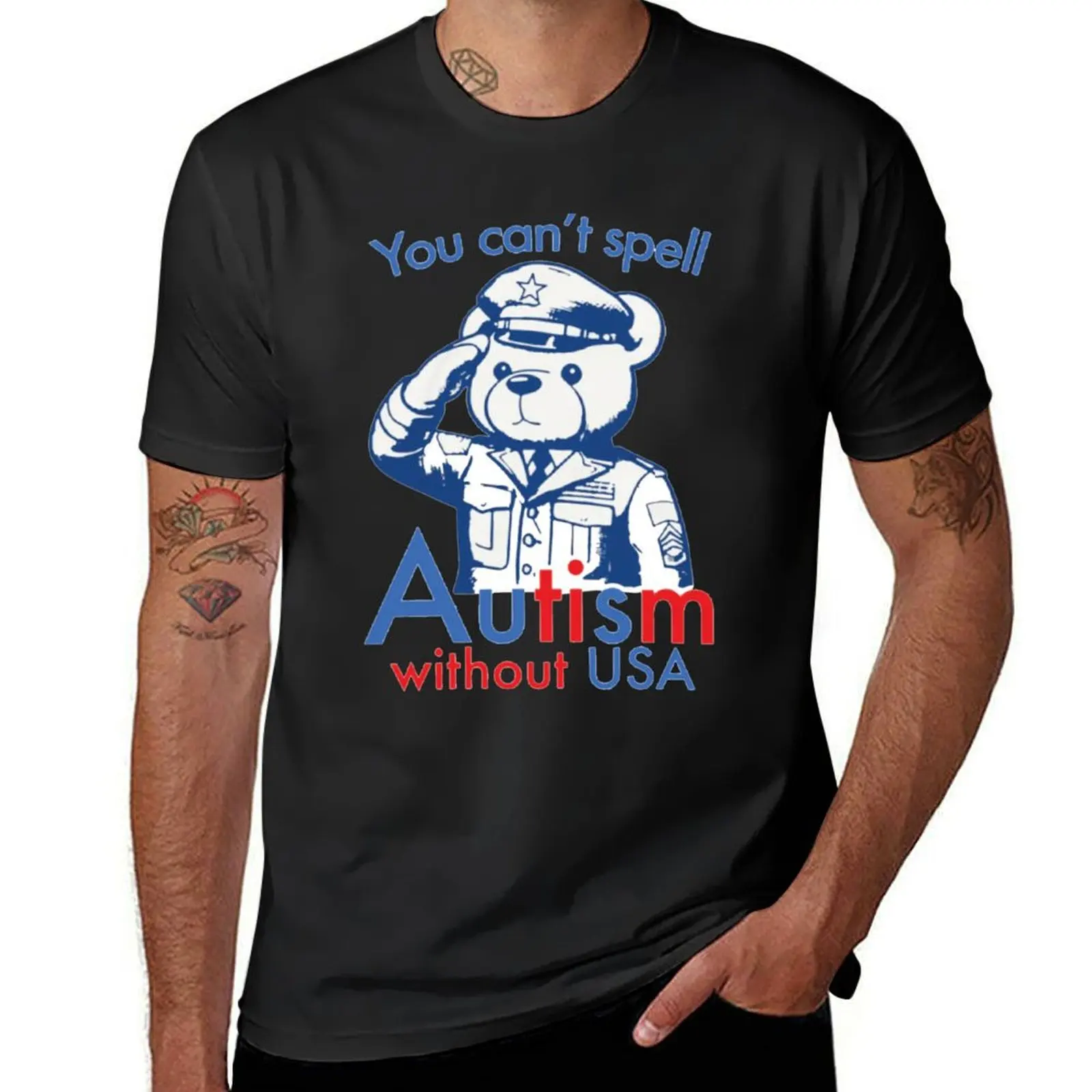 you can't spell autism without usa T-Shirt anime quick drying boys whites customs mens champion t shirts