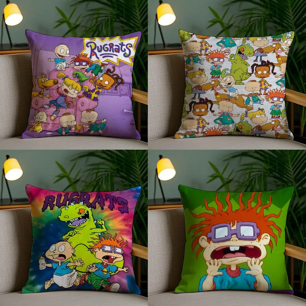 R-rugrats Animation Film Pillow Case Cushion Cover Soft Washable Pillow Case Multi-Scene For Couch Bed Travel Office Use