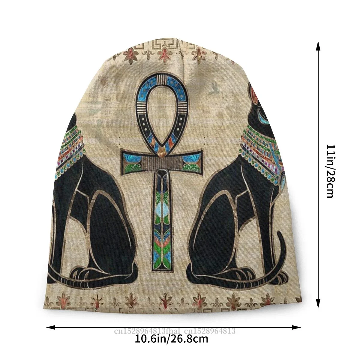 Bonnet Hats Ancient Egypt Egyptian Men Women's Skullies Beanies Hat Cats And Ankh Cross Winter Warm Cap Design Caps