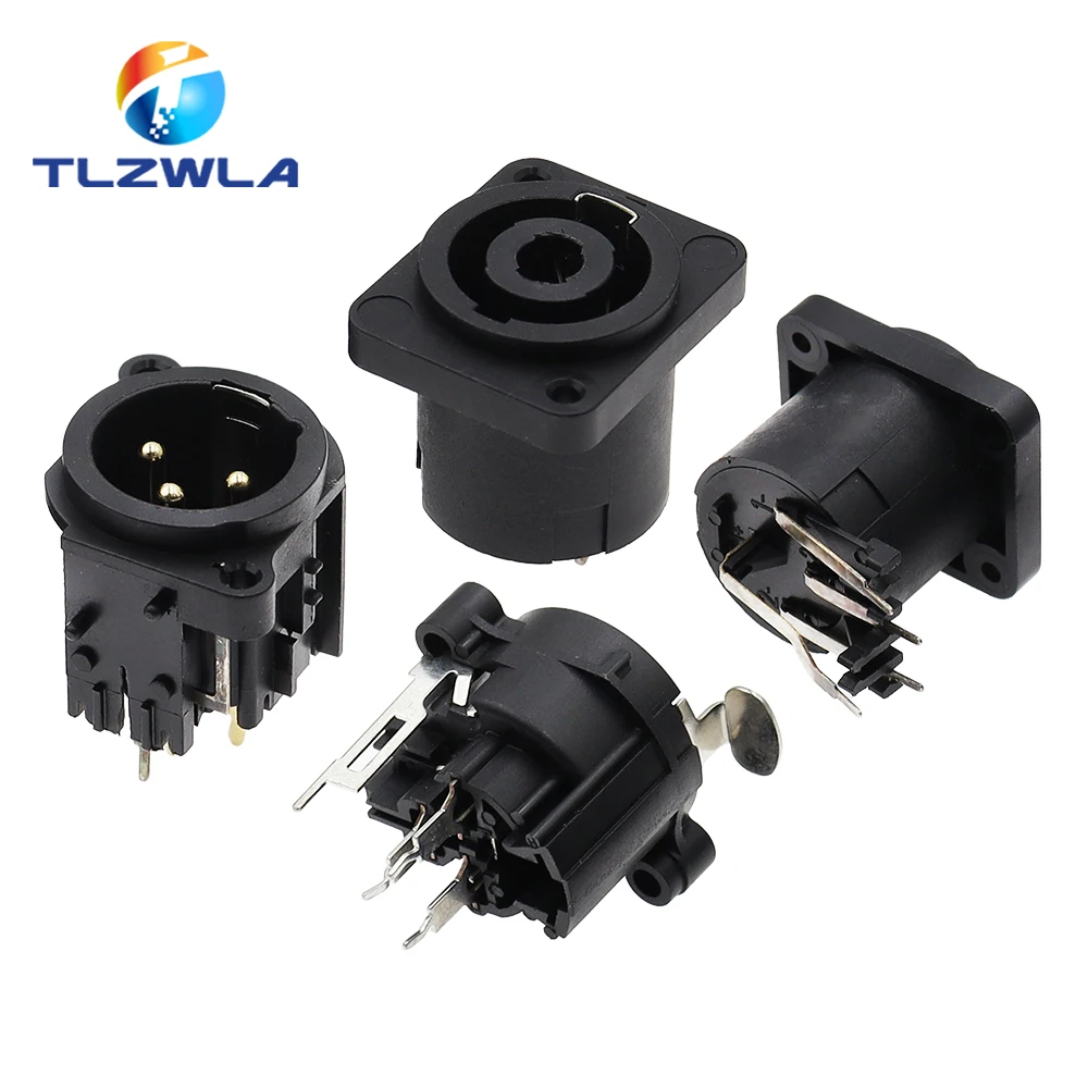 1PCS 3pin XLR Canon Female Socket Connector Panel Mount Mixer Microphone Audio Speakers Plug Adapter