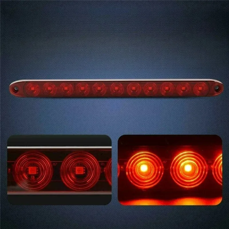 

High/Low Brightness Marker Bar 2025 New For 1PC Waterproof 16-Inch 11-LED 12V Red Truck Tail Trailer Light with Brake Stop Park