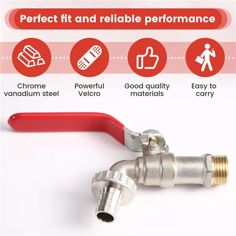 AB34-IBC Tank Tap Adapter S100X8 Thread IBC Tank Tap Adapter 1/2'' Connector For Garden Home Valve Fitting Faucet