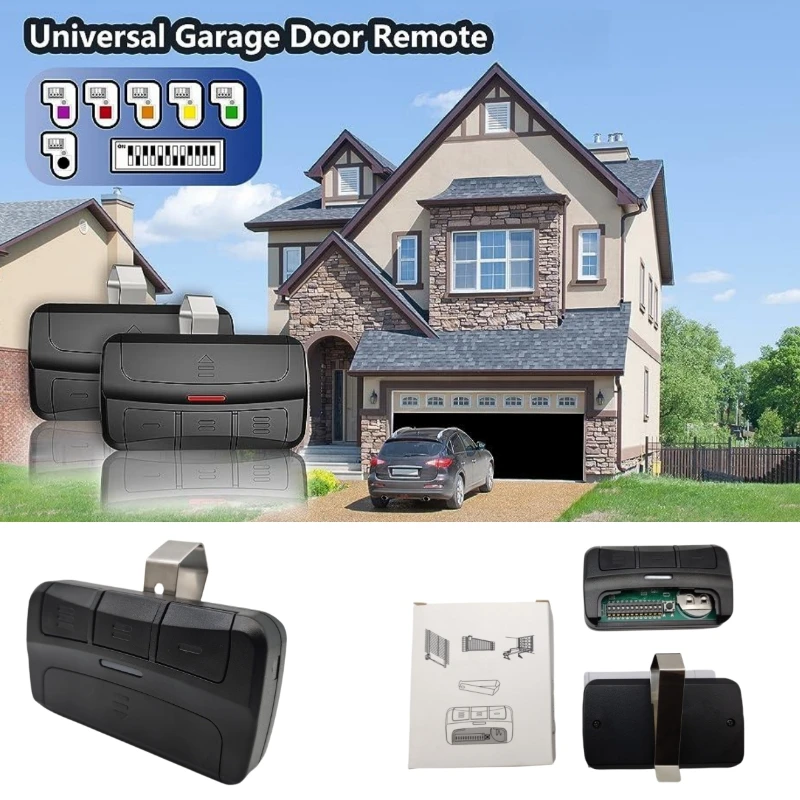 Abridor remoto universal para puerta de garaje compatible con botón de aprendizaje de 5 colores de repuesto 890MAX 893MAX 371LM 373LM 973LM 891LM 89