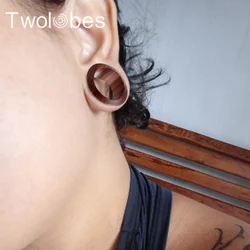 Twolobes 2PCS New Round Wood Ear Gauges Plugs Piercing Women Body Jewelry Expander Earrings Tunnels