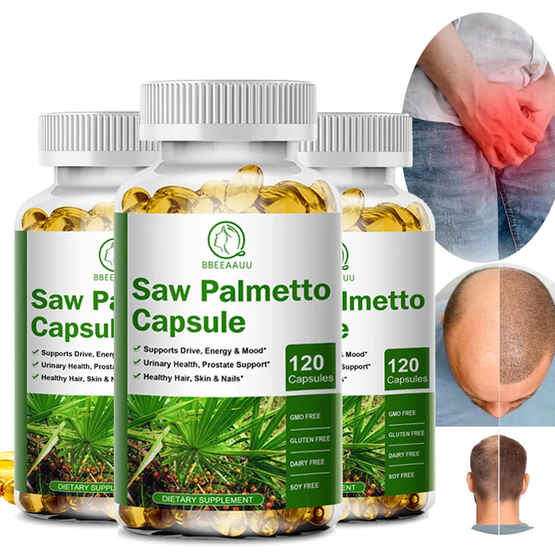 BBEEAAUU Saw Palmetto Capsule for Male Prostate Health Hair Growth Prevention Hair Loss DHT Blocker for Healthy Hair Support