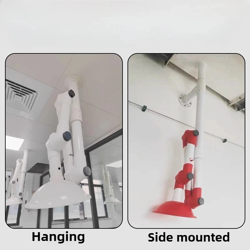 Adjustable Laboratory Fume Extractor Arm 360° Rotatable Ventilation Hood Chemical Smoke Absorber Flexible Exhaust System