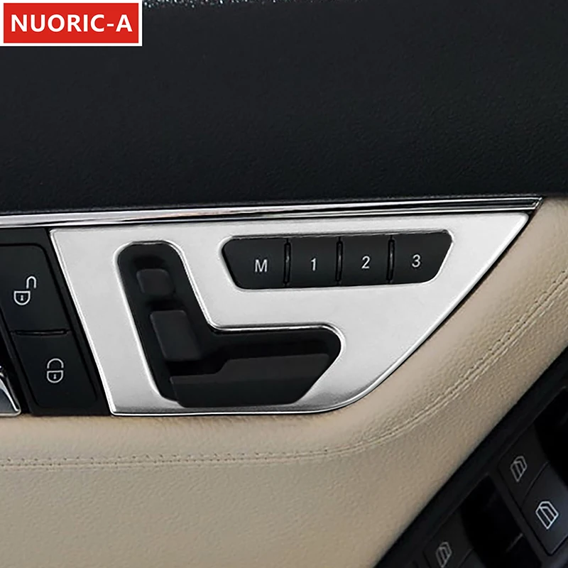 

Stainless Steel Seat Button Panel Decoration Cover Trim Car Styling For Mercedes Benz C Class W204 2008-14 Interior Accessories