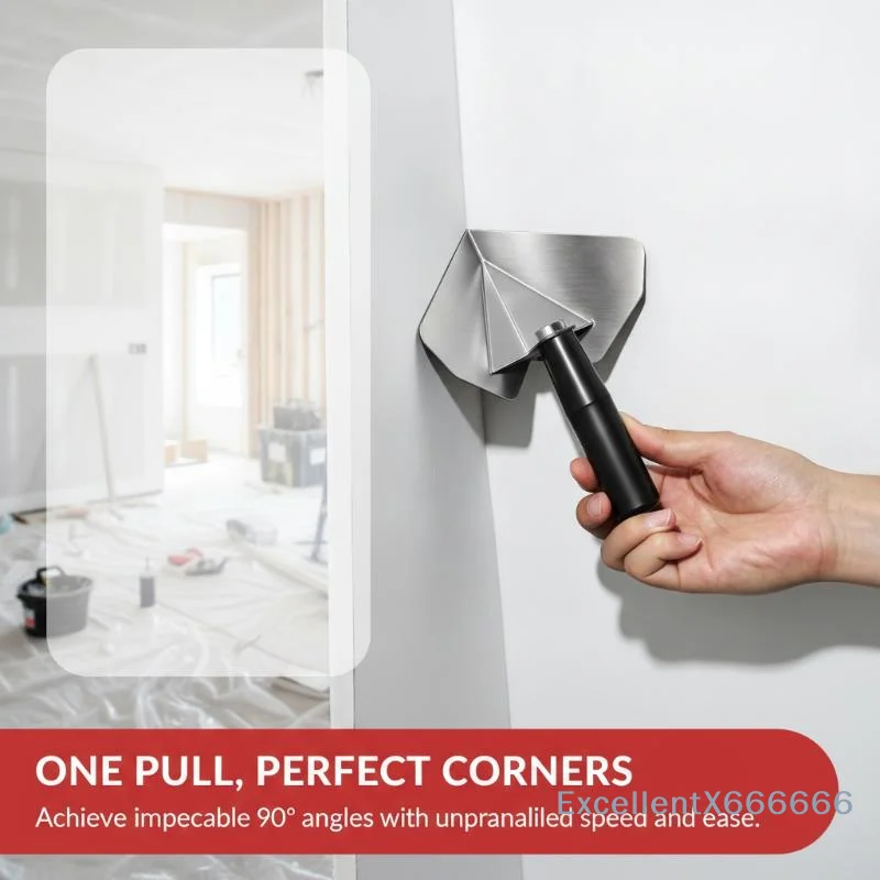 Stainless Steel Inside Outside Corner Trowel Smooth Scraping Edge Non Slip Grip For Wall Plastering Home Renovation