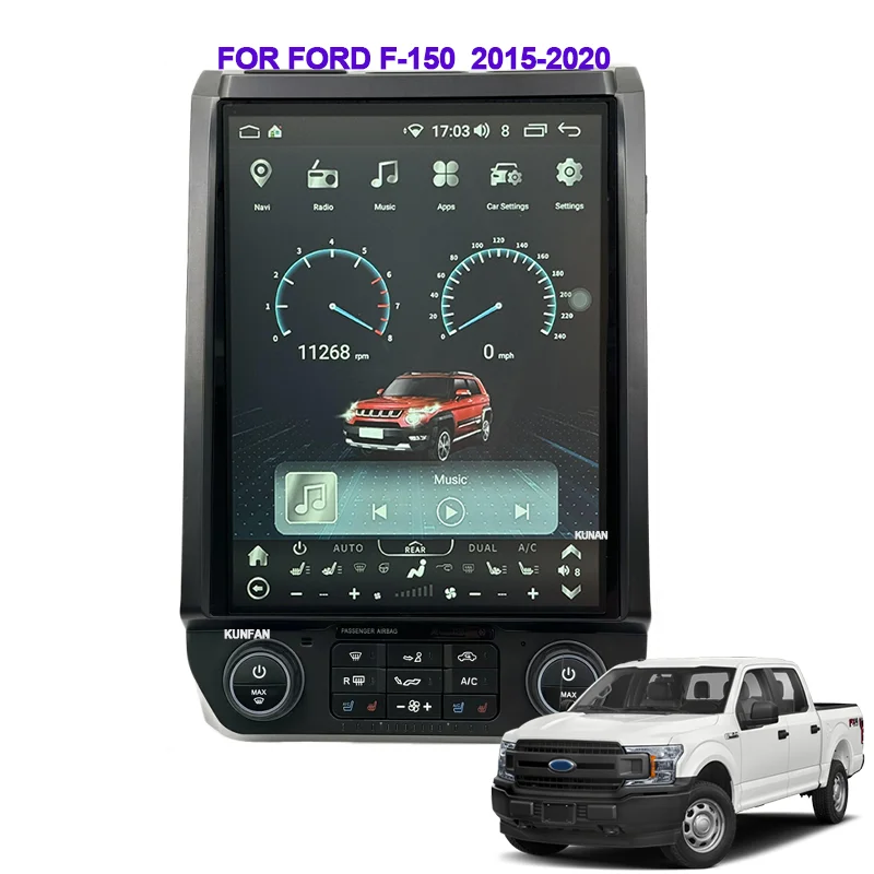 

13-дюймовый радиоприемник с GPS-навигацией Carplay для Ford F150 F-150 2015-2020, головное устройство, сабвуферы, обновление системы Android, экран панели