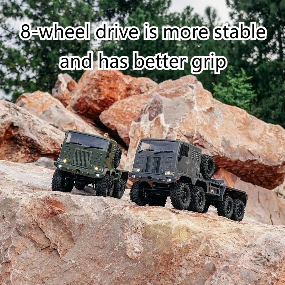 รถบรรทุกจำลองควบคุมระยะไกล CR18P 1/18 8WD ขับเคลื่อน 8 ล้อ 6 ช่องสัญญาณ พร้อมระบบบังคับเลี้ยว 8 ล้อ รถของเล่นบังคับวิทยุไฟฟ้า