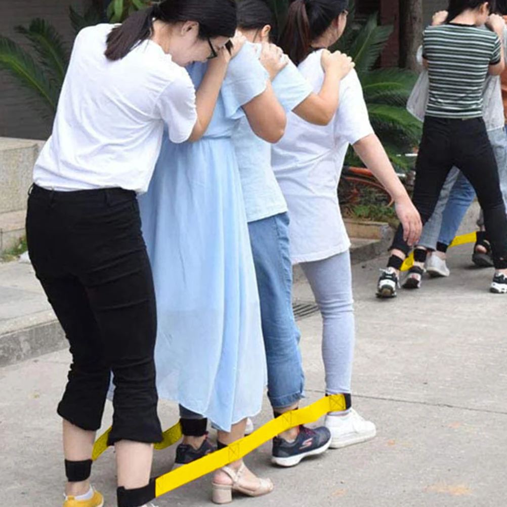 

1 Pair Outdoor Belt Nylon Webbing Teamwork Tool Durable Webbing Belt For Footsteps Limb Training Game Props