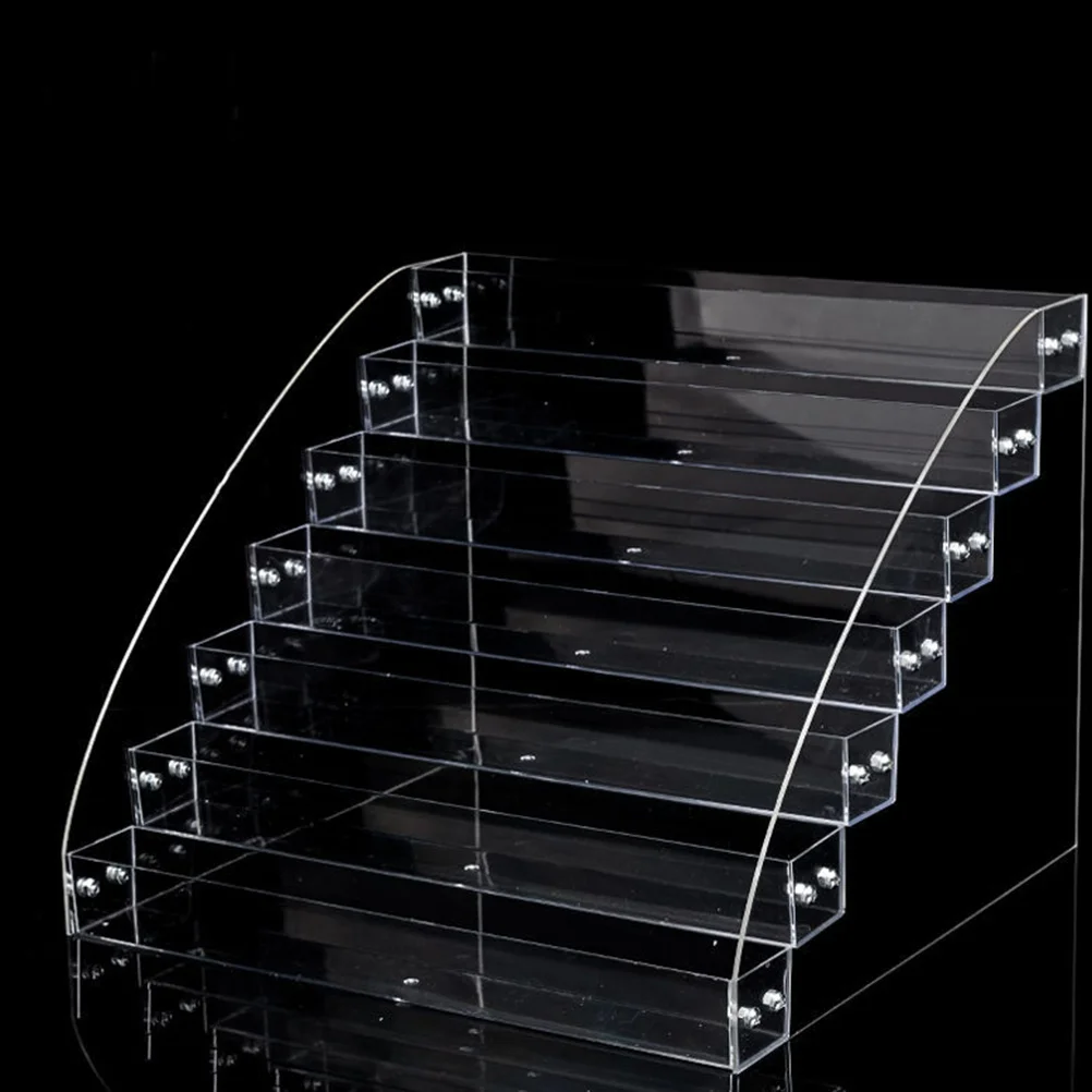Estante de almacenamiento de esmalte de uñas acrílico de 7 capas, soporte organizador acrílico transparente para esmalte de uñas, lápiz labial, soporte de exhibición de cosméticos