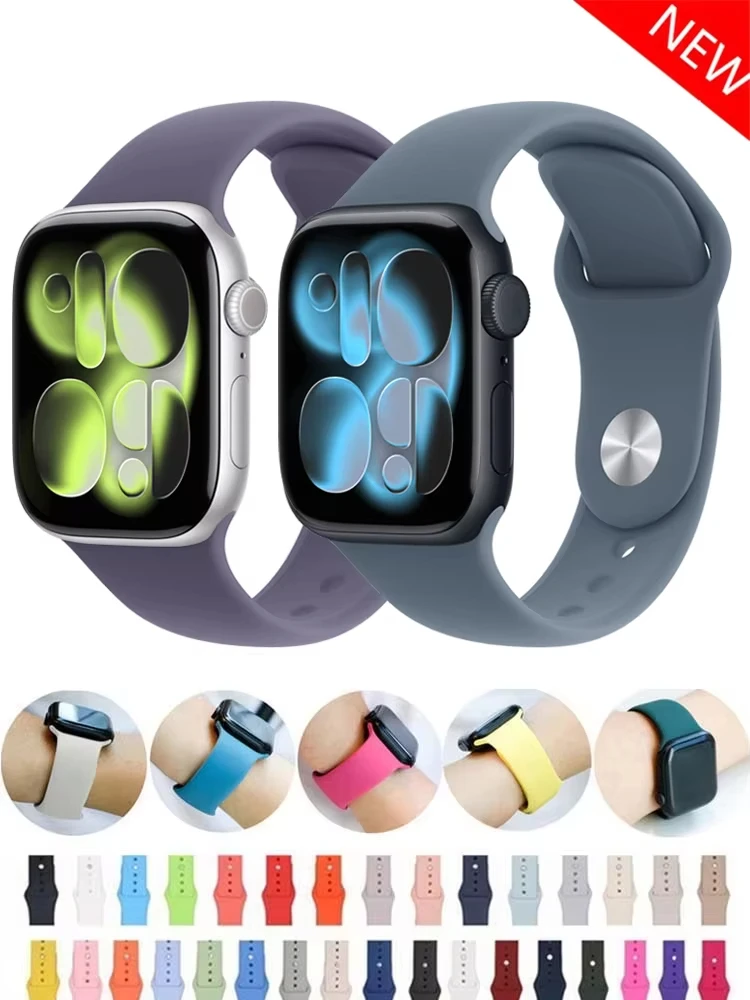 Offizielles Silikonarmband für Apple Watch SE3-Bänder 44 mm 40 mm 41 mm 45 mm 42 mm 46 mm 49 mm Armband iWatch Serie 11 10 98765 Ultra3 2 – Detail 7