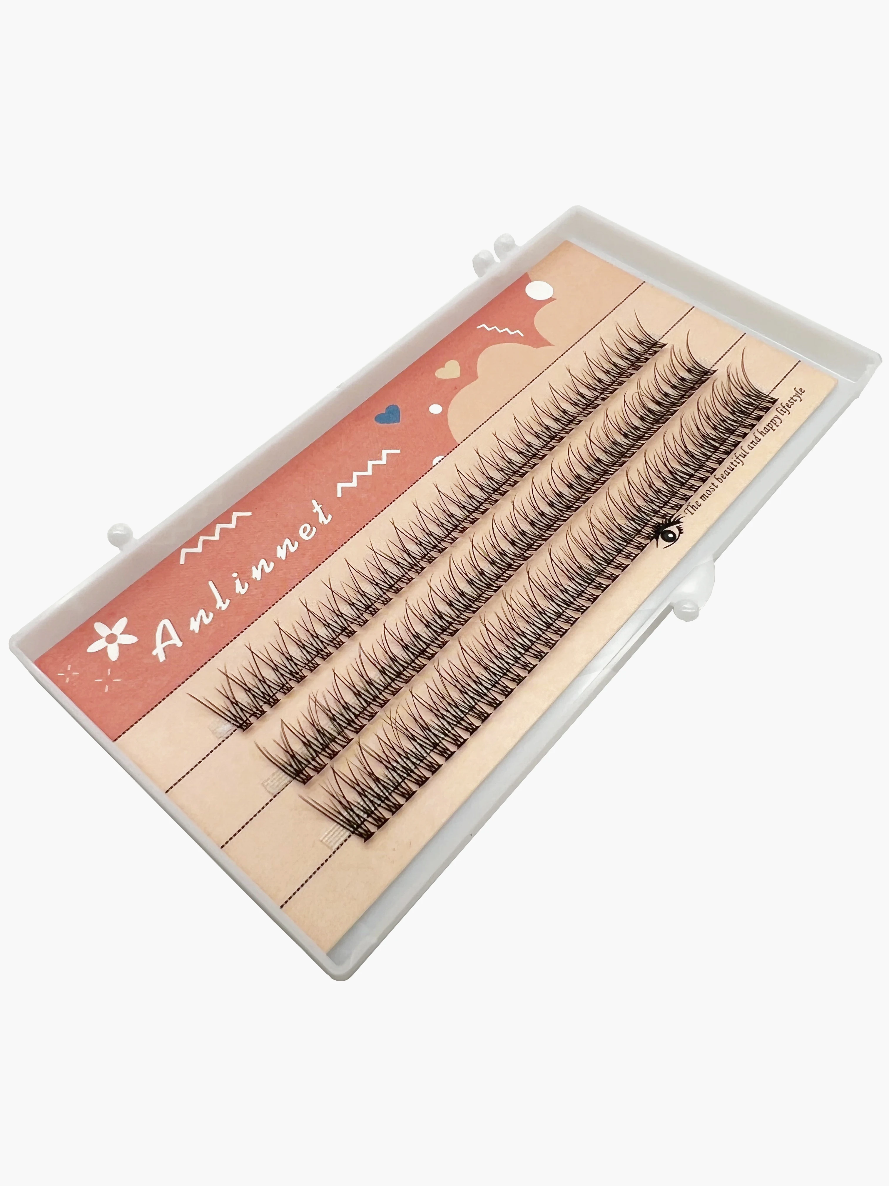 120 pièces/boîte Premium vison individuel queue d'aronde Extension de cils naturel 3D grappe cils maquillage professionnel cils évasés