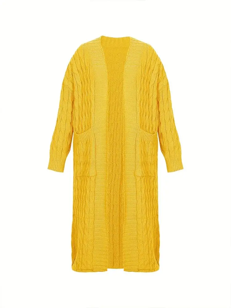 Nieuwe 2024 Herfst Winter Faion Dames Lange Sve Vest Sli Dames Gebreide Wearable Art Gemaakt van Lu Linnen