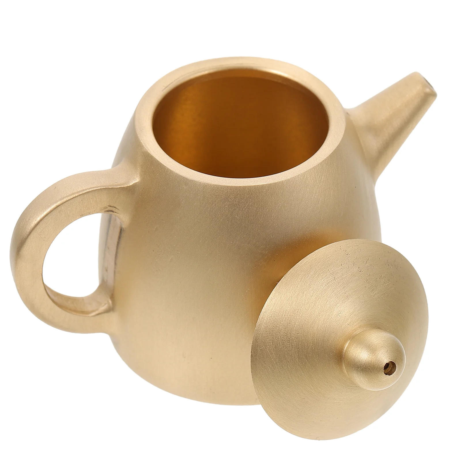 

Brass Teapot Ornament Retro Style Miniature Desktop Decor Home Furnishing Long Lasting Chinese Beauty
