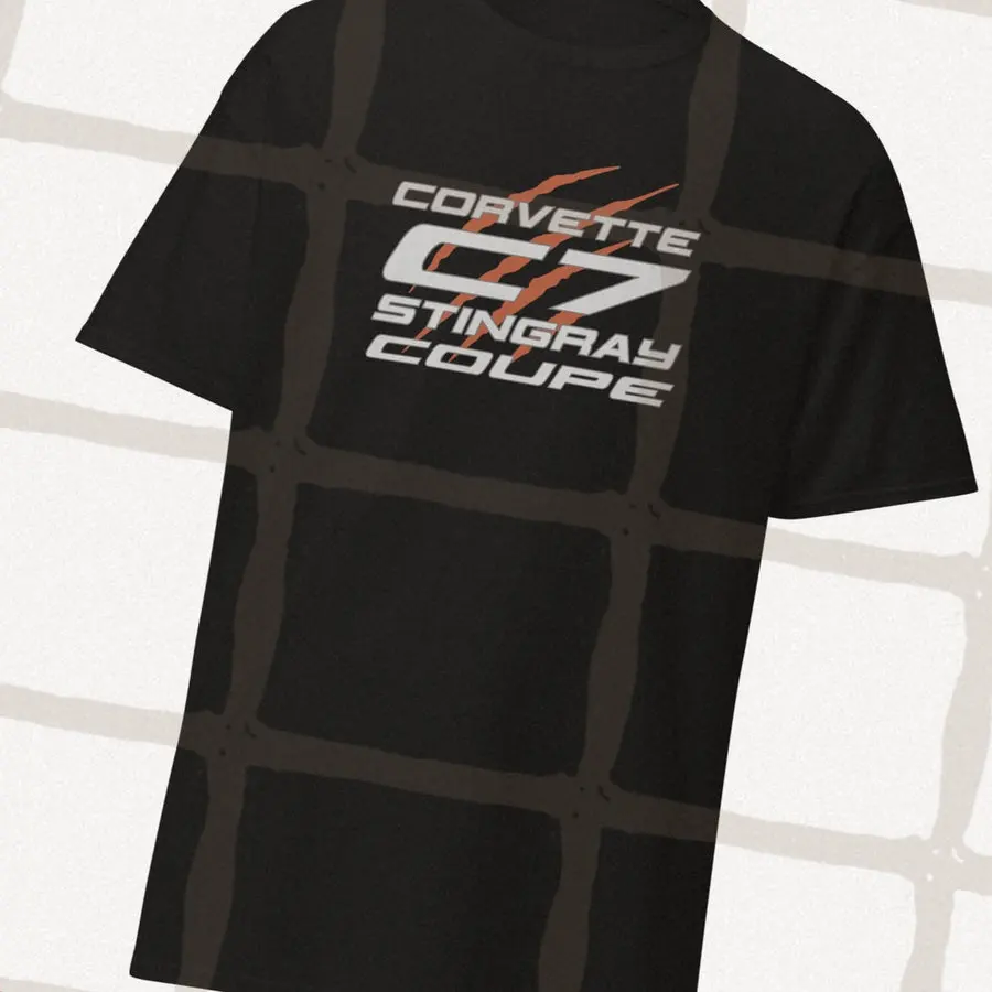 

Car Lovers T-shirt Chev car Cor vcar C7 Men's and Women's Short-Sleeved with Patterns for Summer