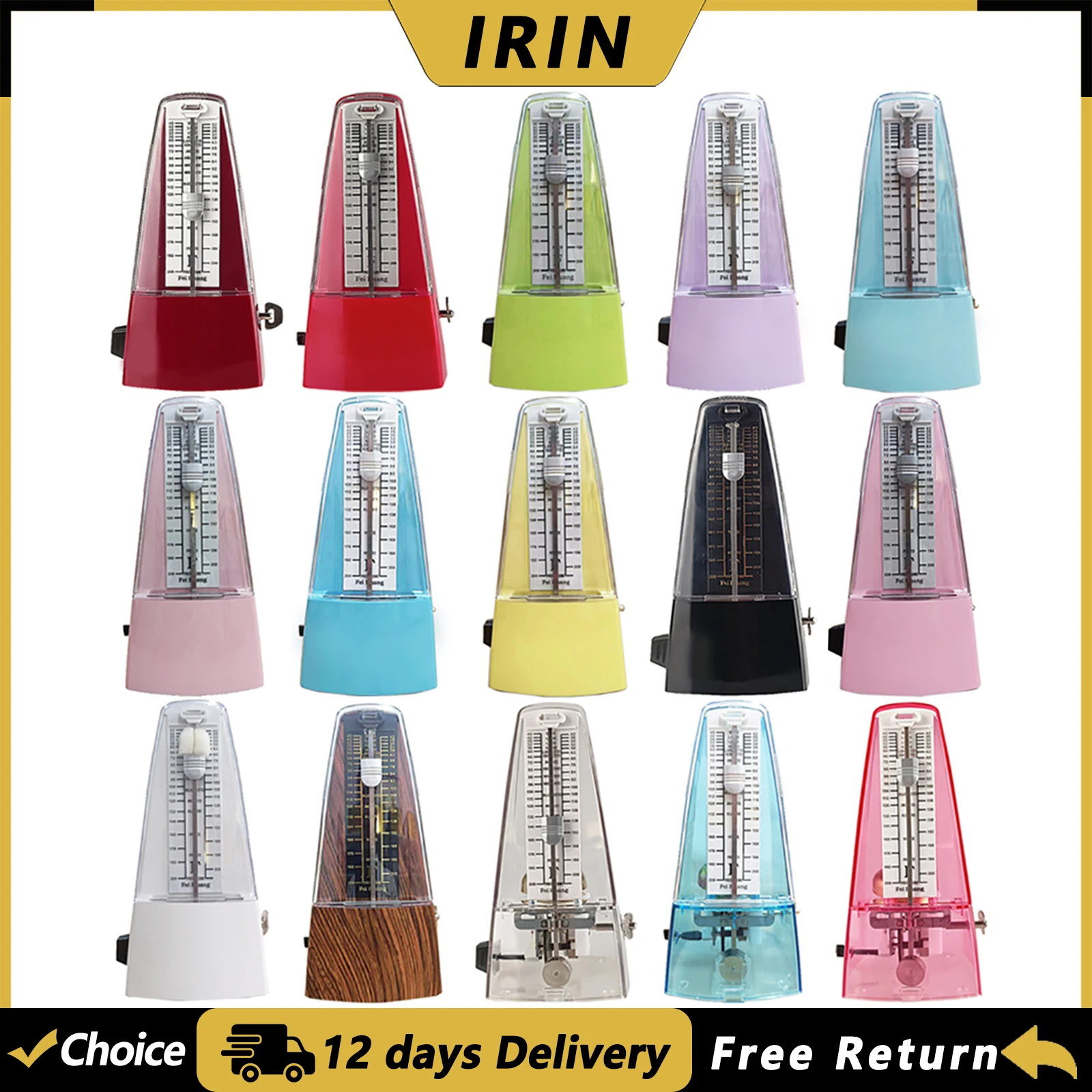 IRIN Mechanical Metronomes for Piano Guitar Violin Bass Drum Musical Instruments High Precision Beginner Rhythm Practice Tool