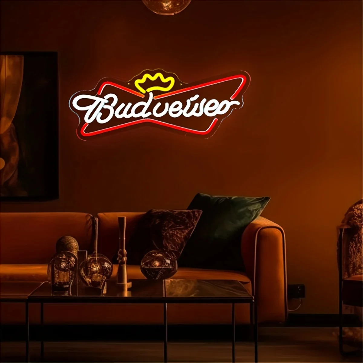 Budweiser Neon Sign - Colorful LED Lighting, Wall Mountable,Perfect for Beer Party, Festival, Birthday, and Home Decor Ambiance
