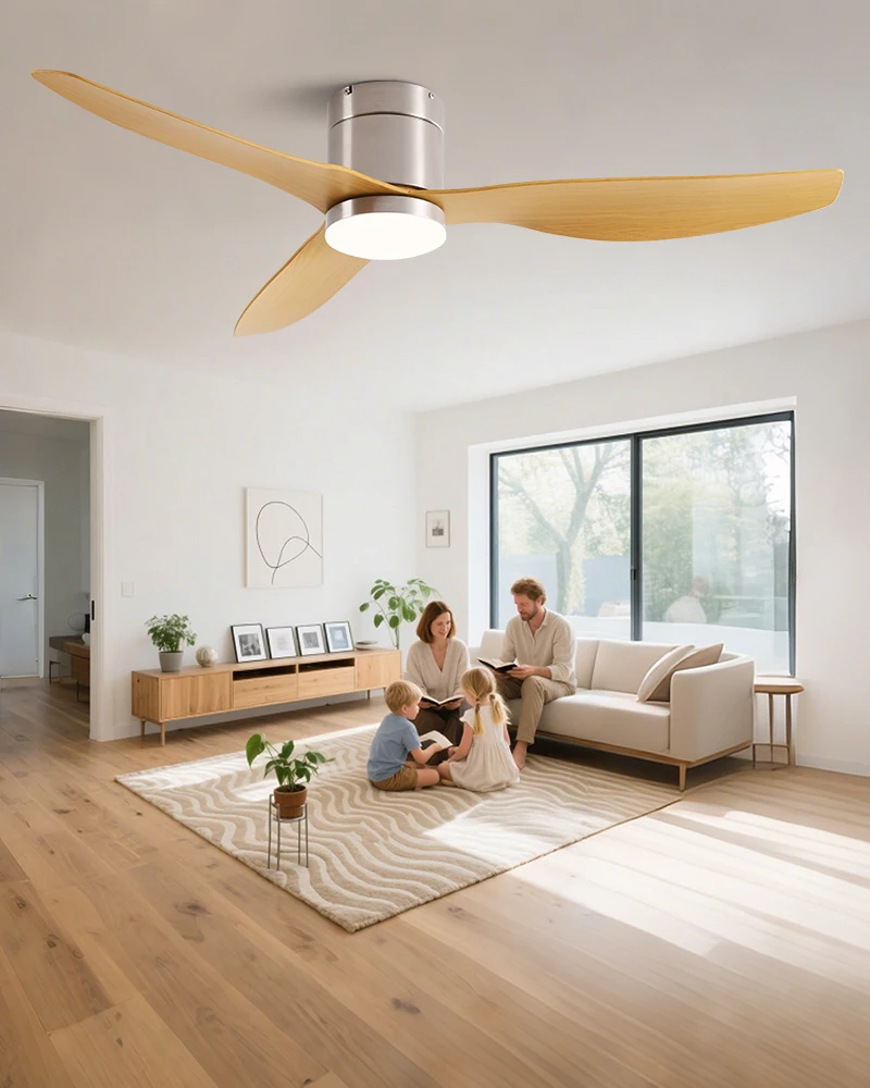 45/52 Inch Industrial Retro Ceiling Fan with LED Light and Remote Control, 6 Speed Silent Ceiling Fans No Light for Home & Offic