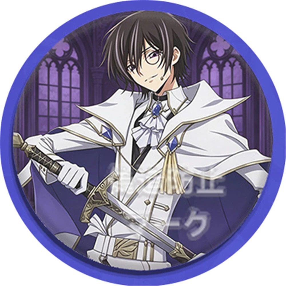 58mm Anime CODE GEASS Lelouch of the Rebellion Knight Of Seven Cosplay COSTUME Badge Pin SPTE Tinplate Brooch Porp