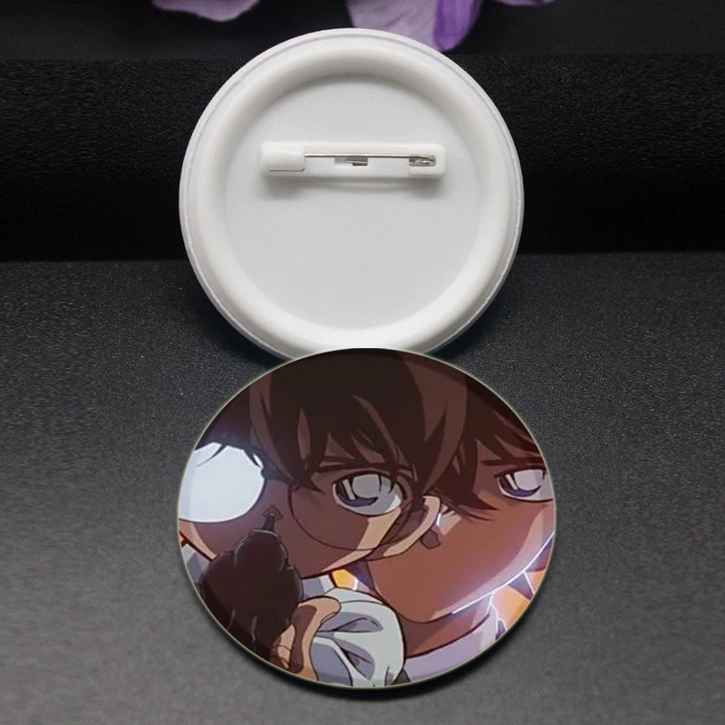 Anime Edogawa Conan Brooche Backpack Collar Badge Reasoning and Solving Cases Cartoon Pins Handmade Gifts Fans Collections