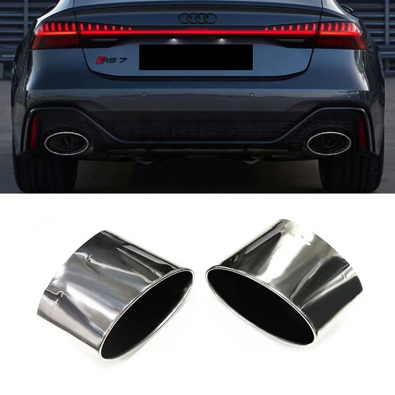 Silver Stainless Steel A6 Muffler Tip RS6 Exhaust Pipe for RS7 C8 A7 Exhaust Tip