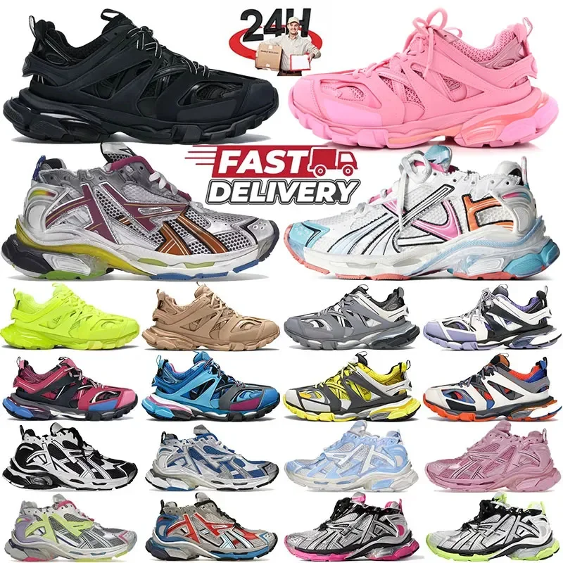 

Top Quality Designer dress Casual shoes Track Led Runner Tracks 3 White Loafers plate-forme Leather Extraordinary Sneakers