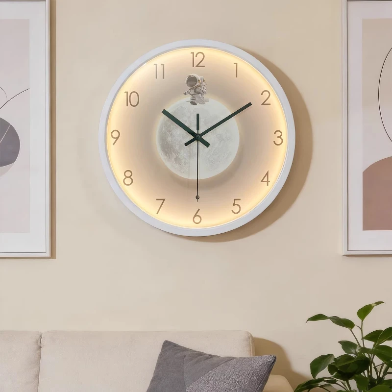 

Voice Controlled Light Sensing Living Room LED Wall Clock Household Silent Number Clock Restaurant Bedroom Hang Watch Room Decor