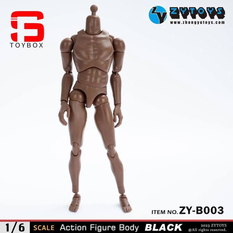 ZYTOYS ZY-B001 B002 B003 B004 1/6 Męski Czarny Ciałem z Przegubami 25.5CM Żołnierz Męski Wąskie Szerokie Ramiona Elastyczna Figurka Akcji