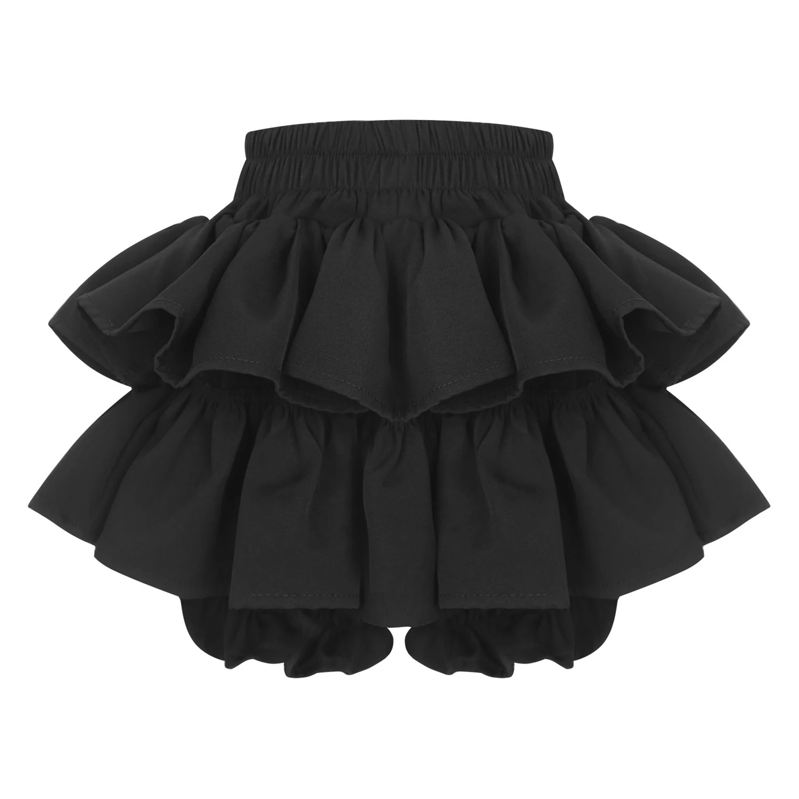 Toddler Baby Girls Summer Ruffle Bloomers Elastic Waistband Bow Knot Flounce Shorts Kids Casual Fashion Solid Color Skirt Shorts