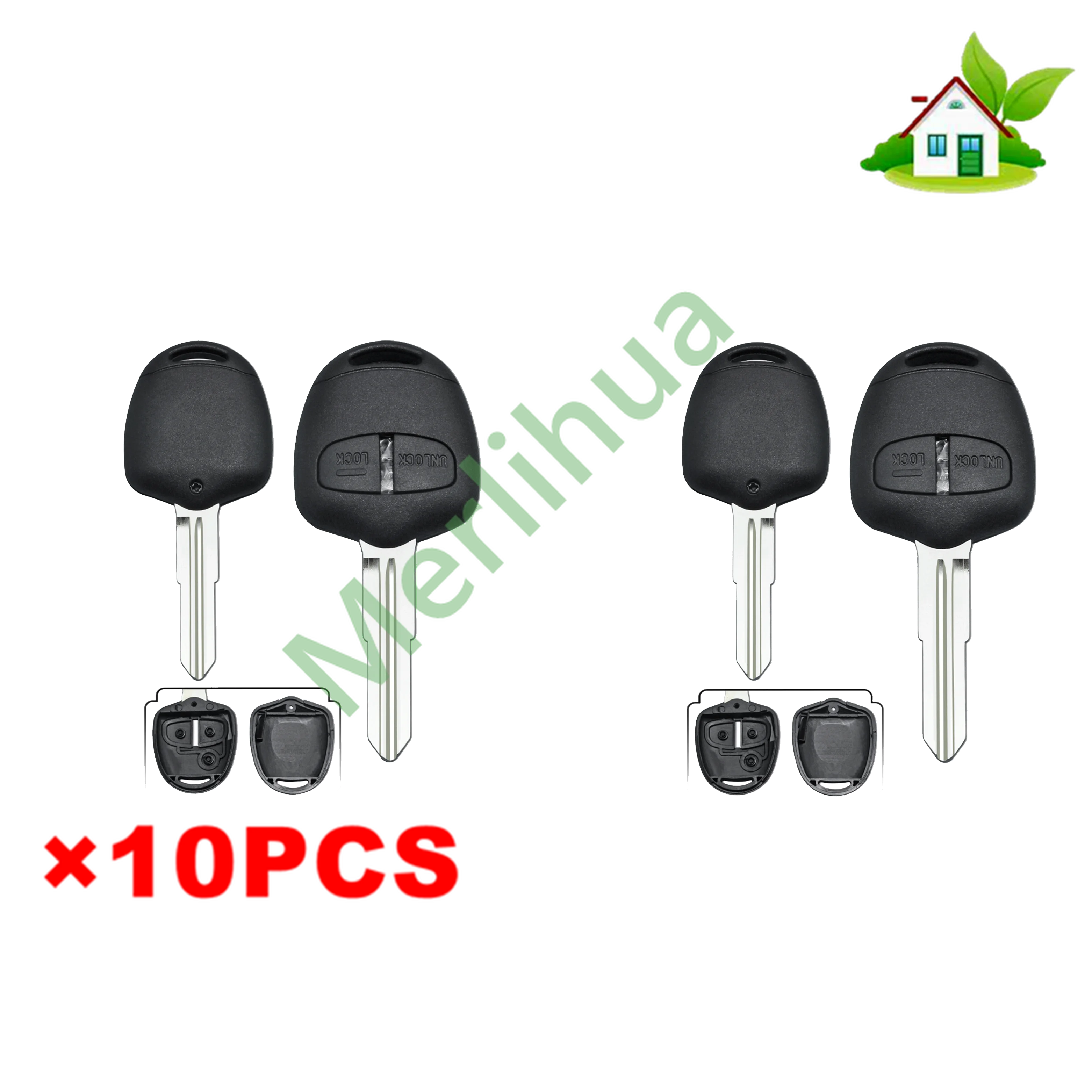 FOR Mitsubishi Car Straight Remote Key Shell Empty Replacement Case For ASX Grandis Outlander Lancer EX Without Chip And Key