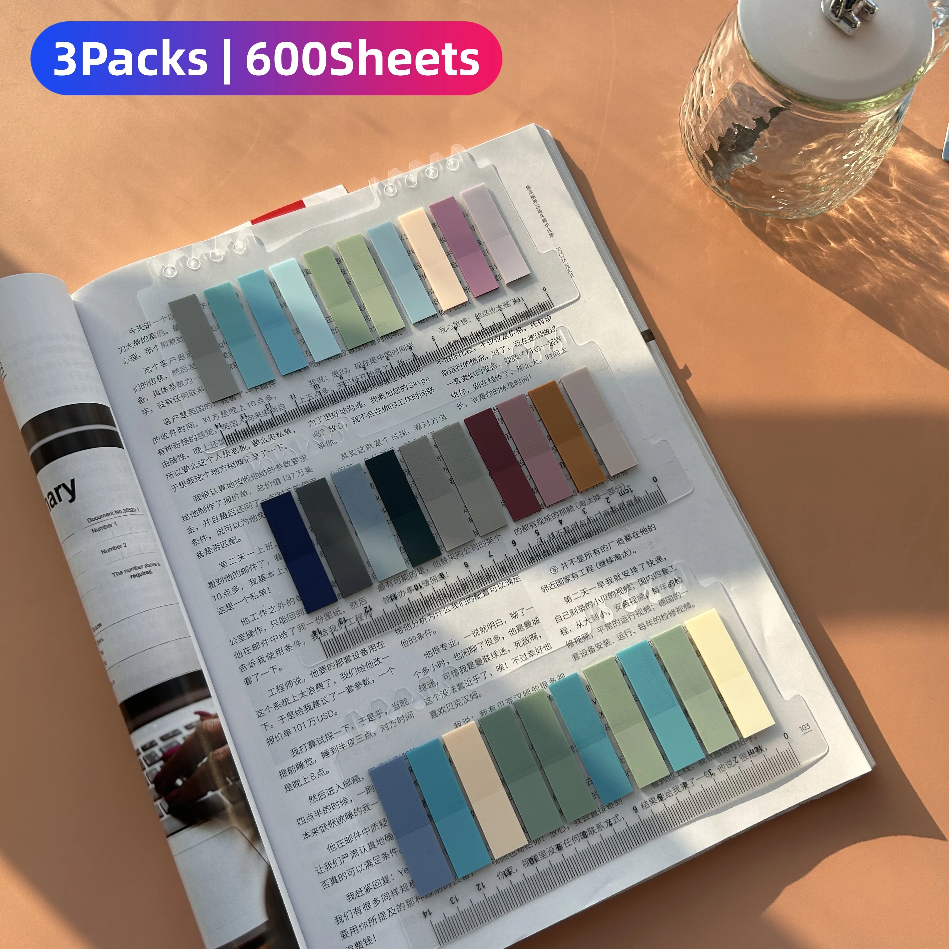 

Sticky Notes 3 Packs 600 Sheets Transparent Self Adhesive Index Tabs Page Markers for Classifying Files Planner Office School Su